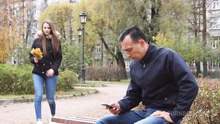 Brown-haired teen gets fucked in the ass