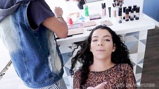 Behind the Scene from Busty Brazilian beauty piss drinker Larissa Leite intense fuck by 5 big dick with Triple penetration And First time drinking piss the Brazilian super cute beauty Melissa Hot