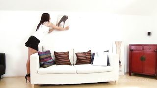 Brunette Simone Style Slut Gets Fucked Deep Before He Cums On Her Feet