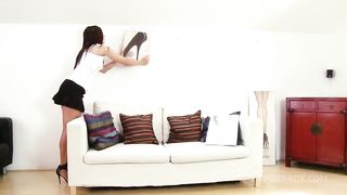 Brunette Simone Style Slut Gets Fucked Deep Before He Cums On Her Feet