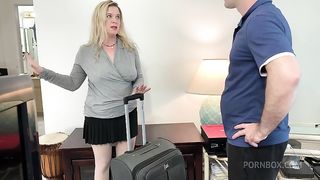 He pumps stepdaughter's pussy full of cum after cuming in her mom's ass