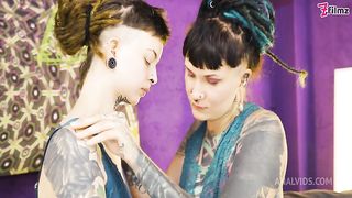 Alternative lesbians FIRST TIME fucking with toys in front of camera - ANAL, real orgasm, toys (goth, punk, alt porn) ZF044