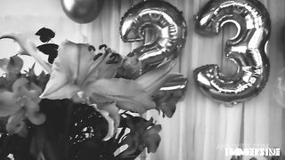 Threesome! Young girl decides to have a threesome for the first time and lets them fuck her ass a lot.