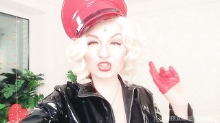 very cruel FemDom JOI jerk off instructions (Arya Grander) sexy PVC Mistress MILF