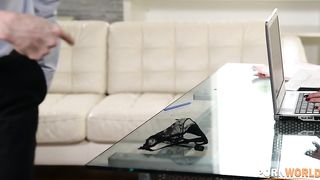 Cock Starved Brunette Boss Anissa Kate Enjoys Interracial Office DP GP2357