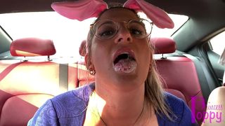 EASTER BUNNY BLOWS DADDY IN THE BACKSEAT
