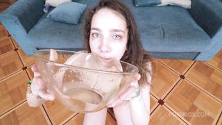 5ON1 WET DVP WITH PEE! FUCK SLUT ELLIE WAIN WITH SAGGY TITS GETS HER FIRST DOUBLE VAGINAL FROM BLACK COCKS EKS320