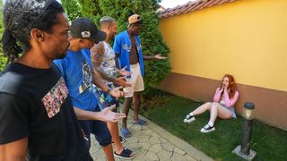 THE FIRST DVP WITH BLACK GUYS! RED-HAIRED SLUT PETITE PIXXXIE GETS DOUBLE VAGINA FROM HUGE BLACK COCKS FOR THE FIRST TIME EKS413