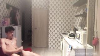 handsome young guy and big dick cum hairy pubis and lots of cum