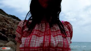 Ass Fucking Vladana a skinny french brunette at the beach