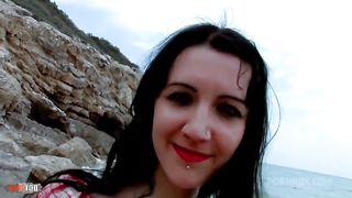 Ass Fucking Vladana a skinny french brunette at the beach