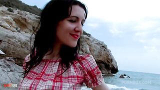 Ass Fucking Vladana a skinny french brunette at the beach