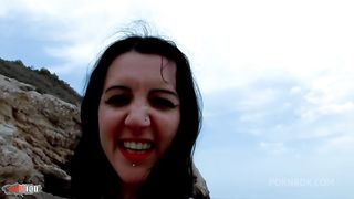 Ass Fucking Vladana a skinny french brunette at the beach