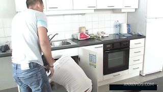 DOUBLE ANAL - Busty Cougar Sarah DAPed