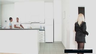 DOUBLE ANAL - Busty Cougar Sarah DAPed